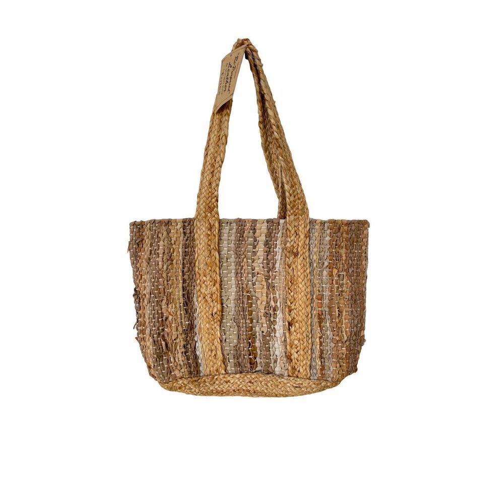 NWT Handwoven Recycled Leather & Virgin Jute Everyday Tote - Picture 11 of 13